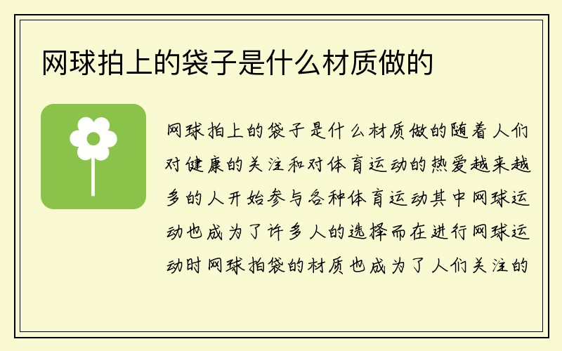 网球拍上的袋子是什么材质做的