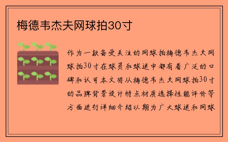 梅德韦杰夫网球拍30寸