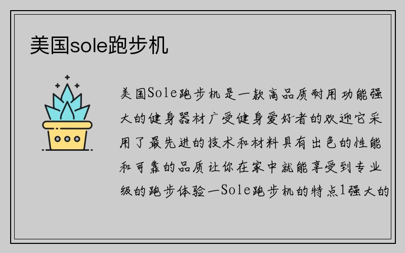 美国sole跑步机