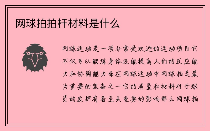 网球拍拍杆材料是什么